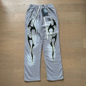 Gray and green hellstar Sweatpants